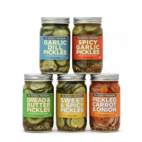 Miniatura 8 de The People's Provisions - Encurtidos de pan y mantequilla de 16 onzas - Chips crujientes de pepinillos dulces estilo pan y mantequilla (3 unidades)