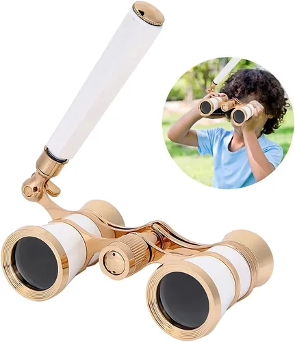 Miniatura 5 de Lentes binoculares de ópera para telescopio, 3 x 25, mini gafas de teatro portátiles con transporte, binoculares de teatro compacto con mango