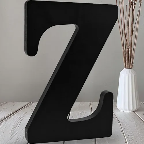 Miniatura 32 de AOCEAN Letras de madera negra de 12 pulgadas, letras de madera sin terminar para Halloween, letras decorativas de pie, tablero de señalización