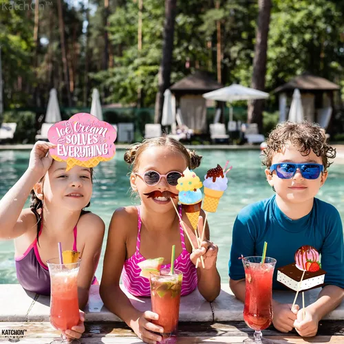 Miniatura 7 de KatchOn, Accesorios para cabina de fotos de helados – Paquete de 31 Accesorios de fotos de helados para decoraciones de fiesta de helado