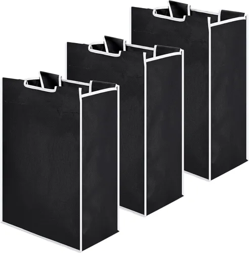 Miniatura 7 de Bonuci 3 bolsas de repuesto para clasificador de ropa sucia, cesta de repuesto extraíble, organizador de almacenamiento de lavandería, sin ganchos