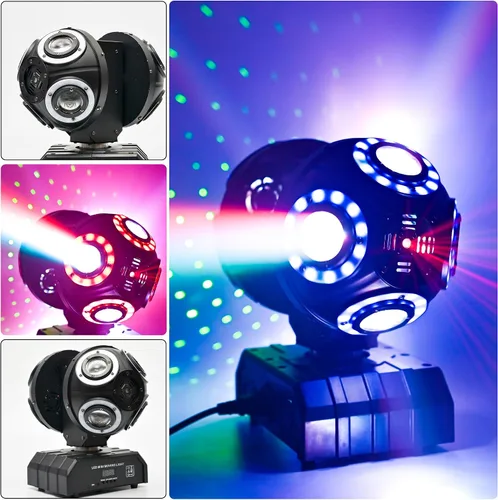 Miniatura 4 de Luz LED de Cabeza Móvil para DJ, Haz Giratorio, Luces de Escenario, Foco Puntual, Control de Sonido para Eventos, Dmx512, Iluminación de Discoteca