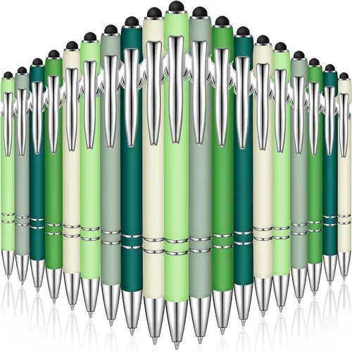 Miniatura 11 de Zonon 38 Piezas Bolígrafo Engomado con Punta de Stylus Bolígrafo de Metal Elegante Stylus Capacitivo con Agarre de Goma Suave, Tinta Negra