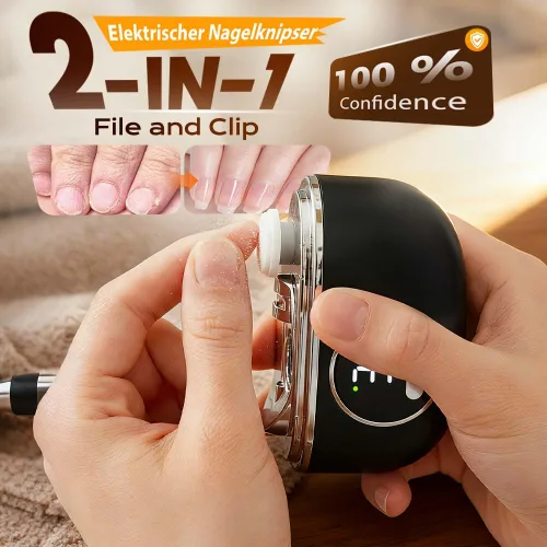 Miniatura 2 de Cortaúñas eléctrico automático, recortador de uñas eléctrico 3 en 1 con luz LED, diseño mejorado de doble hoja, molinillo de uñas eléctrico