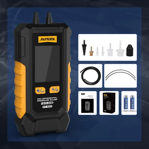 Miniatura 9 de AUTOOL Probador de Presión de Gas Manómetro, Manómetro Digital HVAC, Medidor de Presión de 6 Unidades Diferencial de Doble Puerto -101 a 200Kpa