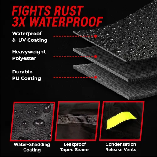 Miniatura 5 de Cubierta de protección para motocicleta de la marca Badass Motogear, con rayas reflectantes de seguridad nocturnas, escudos de calor, con badass