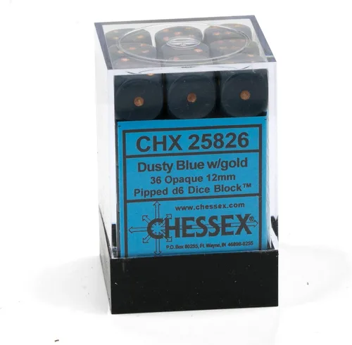 Miniatura 2 de DND - Juego de dados Chessex D&D de 0.472 in, juego de dados poliédricos de plástico opacos color azul polvoriento y cobre, dados de mazmorras