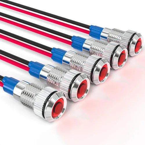 Miniatura 17 de GASHER Luz indicadora de ahorro de energía de 110V/24V/12V 20mA Tamaño del orificio de montaje 0.472 in (1/2 pulgada) Verde, Amarillo, Rojo, Azul