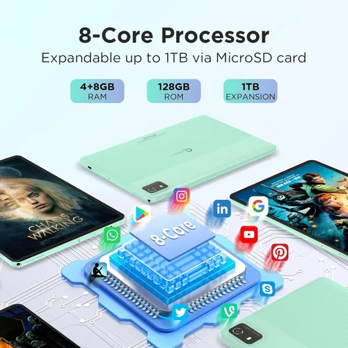 Miniatura 3 de CWOWDEFU Tablet Android 14 de 10 pulgadas, 12 GB+128 GB, expansión de 1 TB, octa-core compatible con L1 Widevine con WiFi 6, 6000 mAh, cámara dual