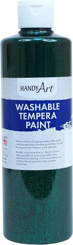 Miniatura 2 de Handy Art Pintura lavable con purpurina de 8 onzas, azul
