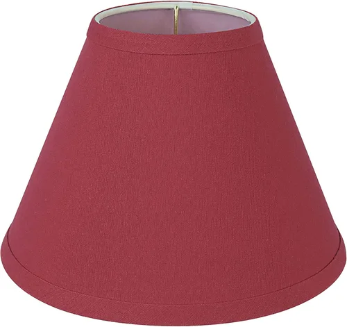 Aspen Creative 58755, pantalla para lámpara transicional UNO de tapa dura Empire, rojo sangre, 10 cm de parte superior x 25 cm de parte inferior x