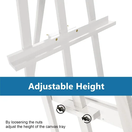 Miniatura 4 de Caballete de madera con marco A – Caballete ajustable de madera de haya de lira con soporte para lienzo de hasta 90 pulgadas, caballete de pintura