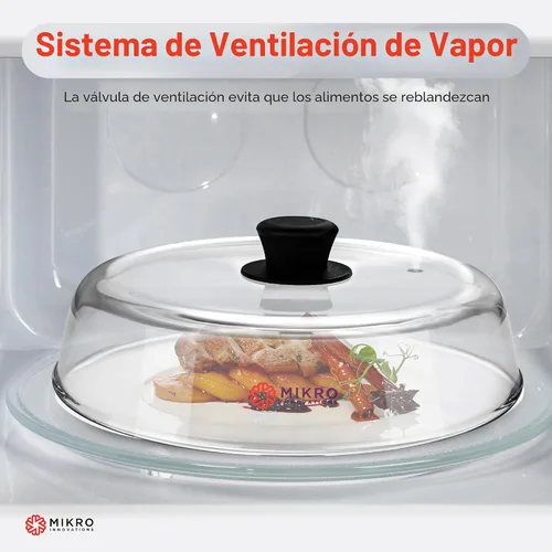 Miniatura 5 de Cubierta de vidrio para salpicaduras de microondas para plato de alimentos, resistente protector de salpicaduras de vidrio de borosilicato