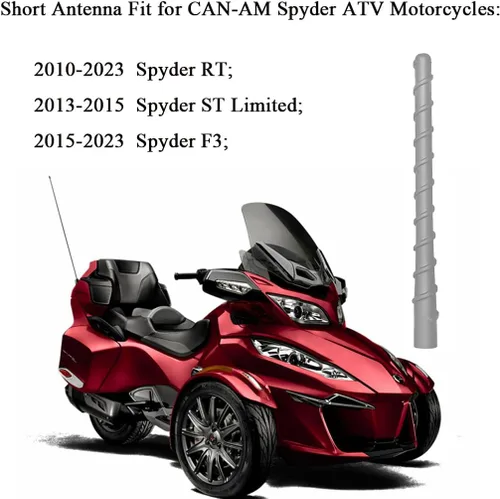 Miniatura 5 de Antena corta para motocicleta, apta para modelos selectos de motocicletas Can-Am Spyder, Indian, Honda, BMW, Victory Diseñada para recepción