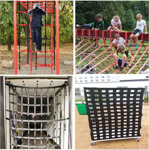 Miniatura 7 de Red de escalada al aire libre, red de carga, carrera de obstáculos Ninja Warrior, pista de obstáculos, para interiores, selva, gimnasio, slackline