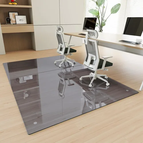 Miniatura 29 de [Vidrio templado] Tapete para silla de vidrio de 40 x 80 pulgadas, tapete para silla de oficina de 1/5 pulgadas de grosor para alfombra o suelo