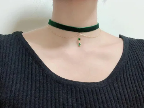 Miniatura 2 de MOMOCAT Black Velvet Red Pendant Choker Necklace for Women Gothic Lace Chokers Necklace Witch Bride Vampire Accessories Aesthetic kawaii Jewelry for
