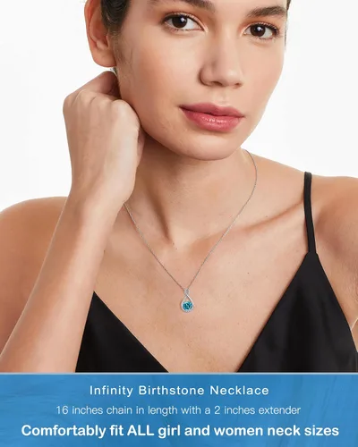 Miniatura 6 de Collares de piedra natal genuina para mujeres y niñas, collar infinito, regalos de cumpleaños para ella, joyería para mujeres adolescentes y niñas