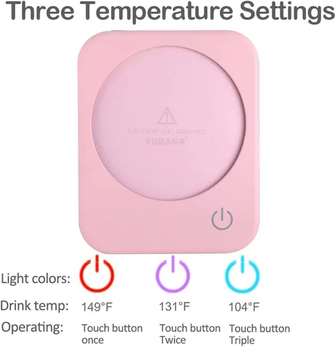 Miniatura 4 de VOBAGA Calentador de Tazas y Calentador de Tazas de Café con Apagado Automático de 4 Horas, Placa Calentadora de Café para Uso en Oficina, Hogar