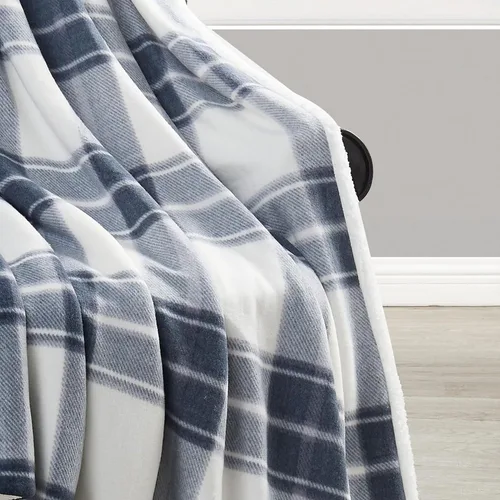 Miniatura 4 de Cannon Cozy Teddy - Manta de poliéster azul y crema, 1 pieza, 50 x 70 pulgadas, a cuadros, 100% poliéster, para hombres y mujeres, certificado