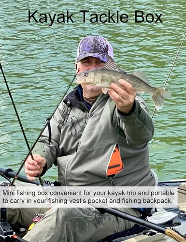 Miniatura 3 de Hlotmeky Pequeña caja de aparejos para kayak, caja de señuelos de pesca impermeable, almacenamiento de terminales, organizador de anzuelos de pesca