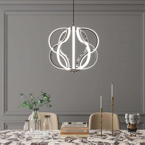 Miniatura 2 de Candelabro LED moderno con diseño acrílico, ajustable, fácil de instalar, adecuado para comedor, sala de estar, dormitorio, cocina y pasillo