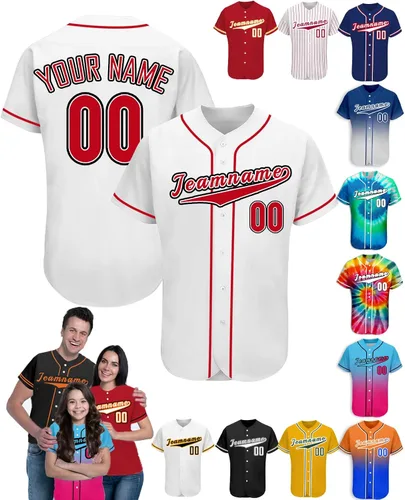 Camiseta de béisbol personalizada para hombres, mujeres y niños con nombre, número y logotipo, camisetas de sóftbol personalizadas, S-4XL