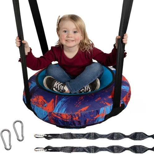 Columpio de aire redondo duradero de 26 pulgadas para niños pequeños y niños, ideal para patio trasero, sala de juegos interior, juego o casa del