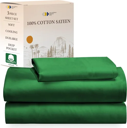 Miniatura 24 de California Design Den Sábanas de Algodón 100% Natural Tamaño Full Juego de Cama con Bolsillos Profundos - Tejido Satinado Suave, Sábanas Duraderas