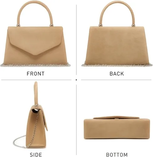 Miniatura 20 de Dasein Bolso de noche para mujer, embragues de fiesta, bolsos de boda, cóctel, baile de graduación, bolsos con purpurina esmerilada