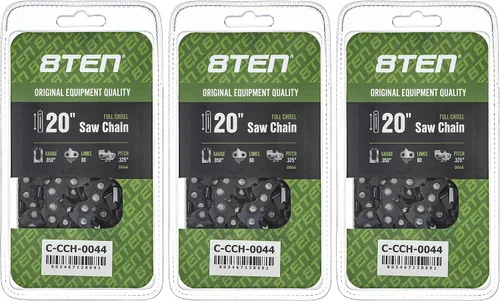 Miniatura 200 de 8TEN Cadena de motosierra semi cincel de 6 pulgadas .050 1/4 42 DL para Worx WG320 Black & Decker LLP120 (paquete de 3)