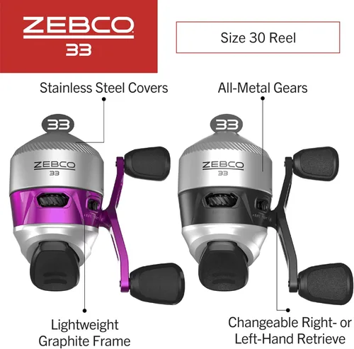 Miniatura 3 de Zebco 33 Spincast - Combo de carrete y caña de pescar de 2 piezas, caña de fibra de vidrio resistente de 5 pies y 6 pulgadas y carrete de pesca