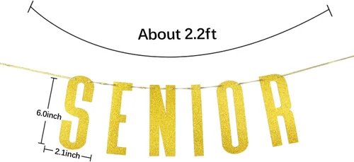 Miniatura 5 de Cartel dorado con purpurina para graduación de felicitaciones, decoración de banderines para fiesta de graduación de secundaria