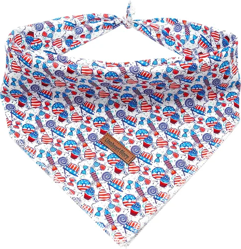 Miniatura 28 de Lionheart Glory Bandana para perro, bufanda azul para perro, estampado de cerveza, ajustable para perros pequeños a grandes