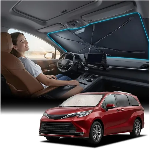 Miniatura 58 de Nmoiss [Escudo térmico con revestimiento de vinilo] Parasol para parabrisas personalizado para Mazda 3, protege el automóvil de los rayos solares