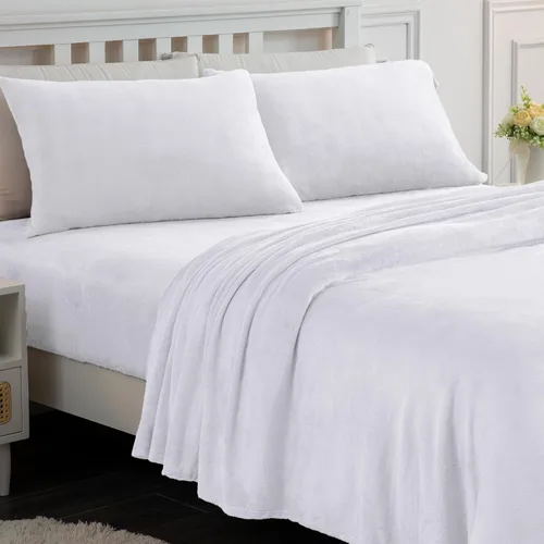 Miniatura 11 de Softan Sábanas de Vellón Tamaño Full, Suaves Como Franela, Sábanas de Felpa Cálidas y Esponjosas, Ropa de Cama de Microvellón Polar de Terciopelo