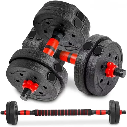 Miniatura 9 de Adjustable Dumbbells Set, Upgrade Free Weight Set with Connecting Rod, 3 in 1 Dumbbell Set Used as Dumbbells, Barbell, Push Up Stand, Fitness Negro