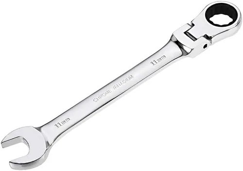 Miniatura 17 de uxcell Llave combinada de trinquete de cabeza flexible de 0.512 in métrica 72 dientes 12 puntos trinquete caja terminada herramientas de llave
