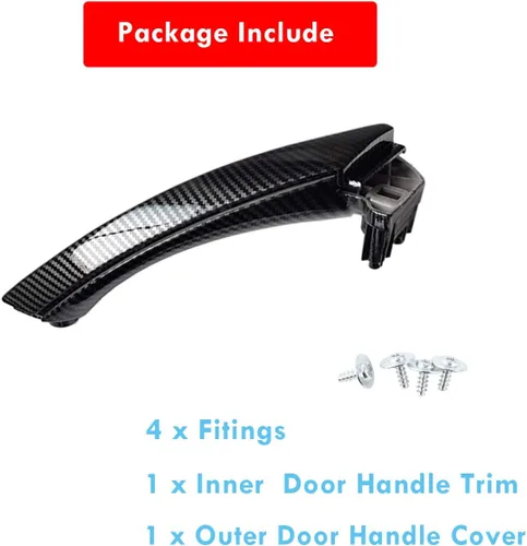 Miniatura 4 de Moonlinks Compatible con BMW Serie 3 E90 E91 E92 E93 - Manija de fibra de carbono, juego de fundas para manijas de puerta delantera y trasera