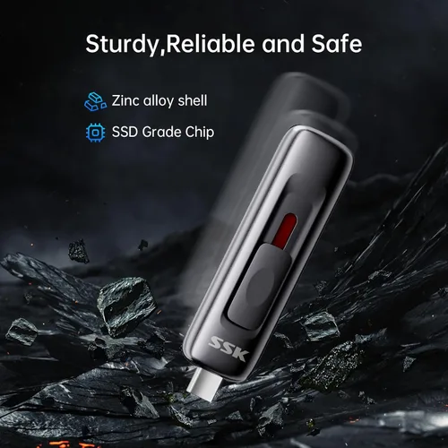 Miniatura 6 de SSK USB Drive 128GB, hasta 560 MB/s Velocidad de Lectura Pendrive, Memoria Rápida con USB 3.2 Gen 2 Dual Deslizante FlashDrive Tipo-c +A? SSD