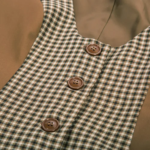 Miniatura 5 de Belle Poque Chaleco de doble botonadura para mujer, con cuello de solapa vintage, con 2 bolsillos