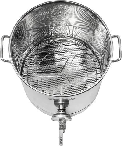 Miniatura 2 de BREWSIE Hervidor de cerveza casero de acero inoxidable con doble filtración. Equipa con termómetro de fondo falso y válvula de bola para elaborar