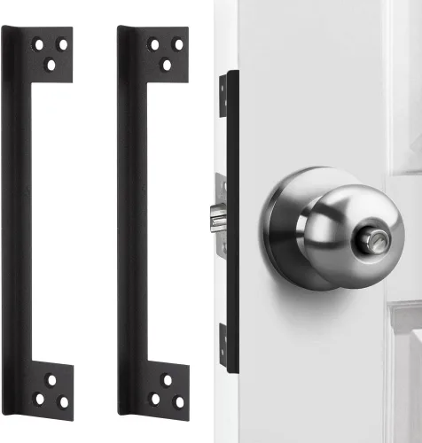 Miniatura 8 de Placa Protectora del Pestillo de Puerta, Protector de Seguridad para Puerta de Apertura Externa, Protector del Pestillo de Puerta, Cubierta
