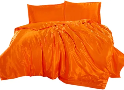 Miniatura 14 de Juego de funda de edredón de satén, tamaño individual e individual XL, ropa de cama de lujo suave y sedosa, funda de edredón de satén sedoso de 600