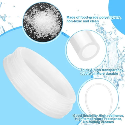 Miniatura 3 de Nuanchu Tubo de polietileno de 100 pies para pared, manguera translúcida blanca de grado alimenticio para agua, bomba de bebidas, cerveza casera