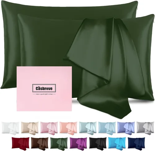 Miniatura 20 de Fundas de almohada de seda para cabello y piel, de seda de morera, suave, transpirable, de ambos lados, de seda natural, con cremallera, 1 paquete