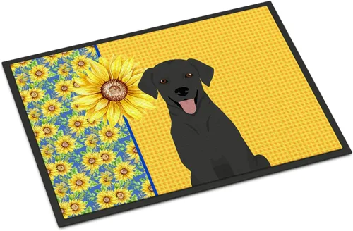 Miniatura 90 de Caroline's Treasures WDK5313MAT Airedale Terrier - Tapete para puerta delantera de 18 x 27 pulgadas, diseño de girasoles de verano, para entrada