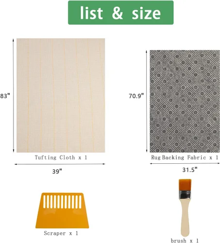 Miniatura 2 de Paño de acolchado primario de 83 x 39 pulgadas con líneas marcadas, tela de respaldo de alfombra de 70.9 x 31.5 pulgadas, kit de tela grande