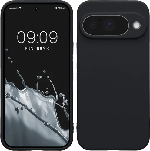 Miniatura 16 de kwmobile Funda compatible con Google Pixel 9 Pro - Funda protectora delgada de TPU para teléfono - Acabado mate suave - Negro mate