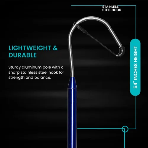Miniatura 3 de GAFFER SPORTFISHING Aluminum Fish Gaff Hook Lightweight Fishing Pole with Sharp Stainless Steel Spear Hook Ergonomic Foam Grips, Secure Lanyard